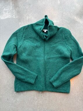 COS Teal Green Cowl Neck Sweater